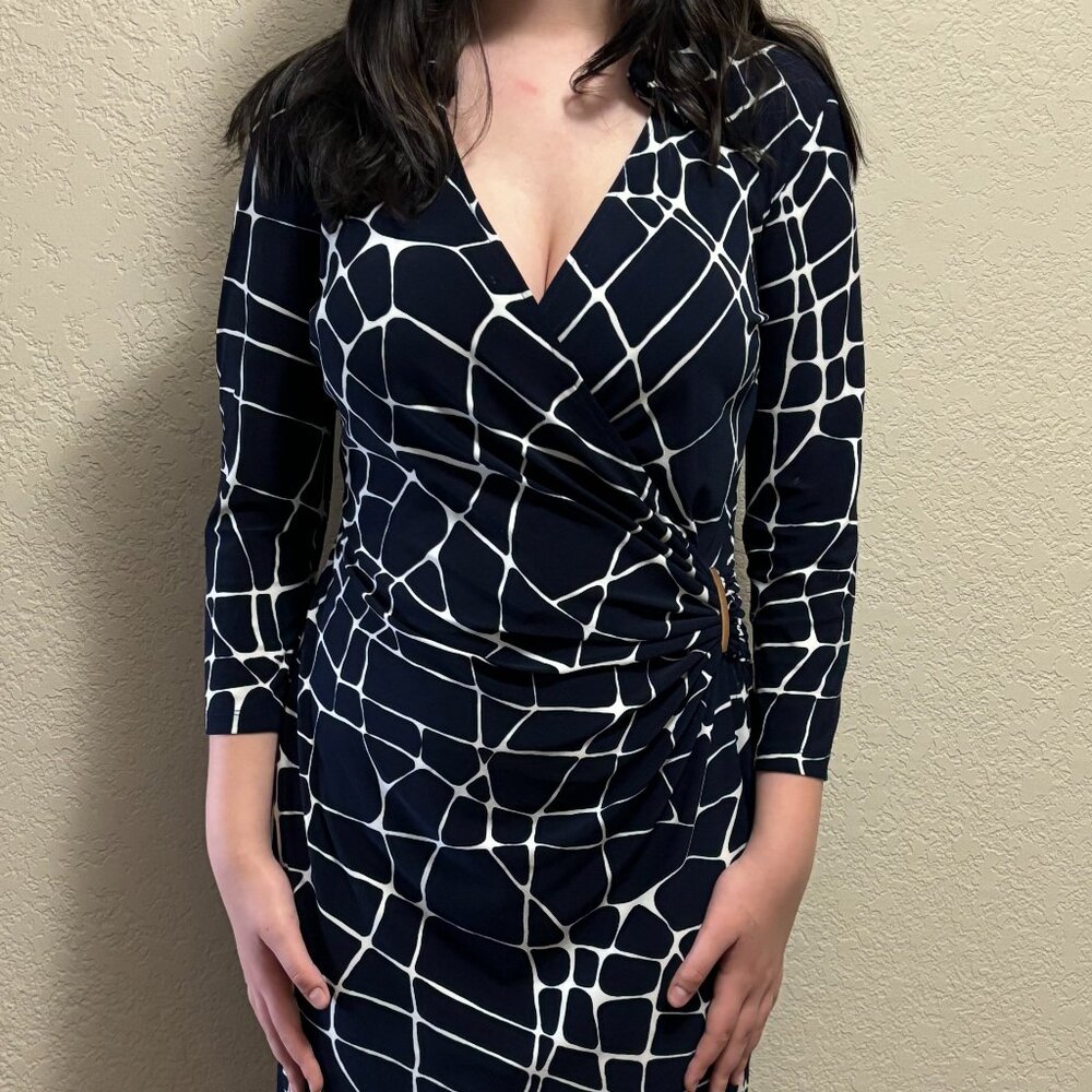 Jones New York Size 10 Faux Wrap Dress